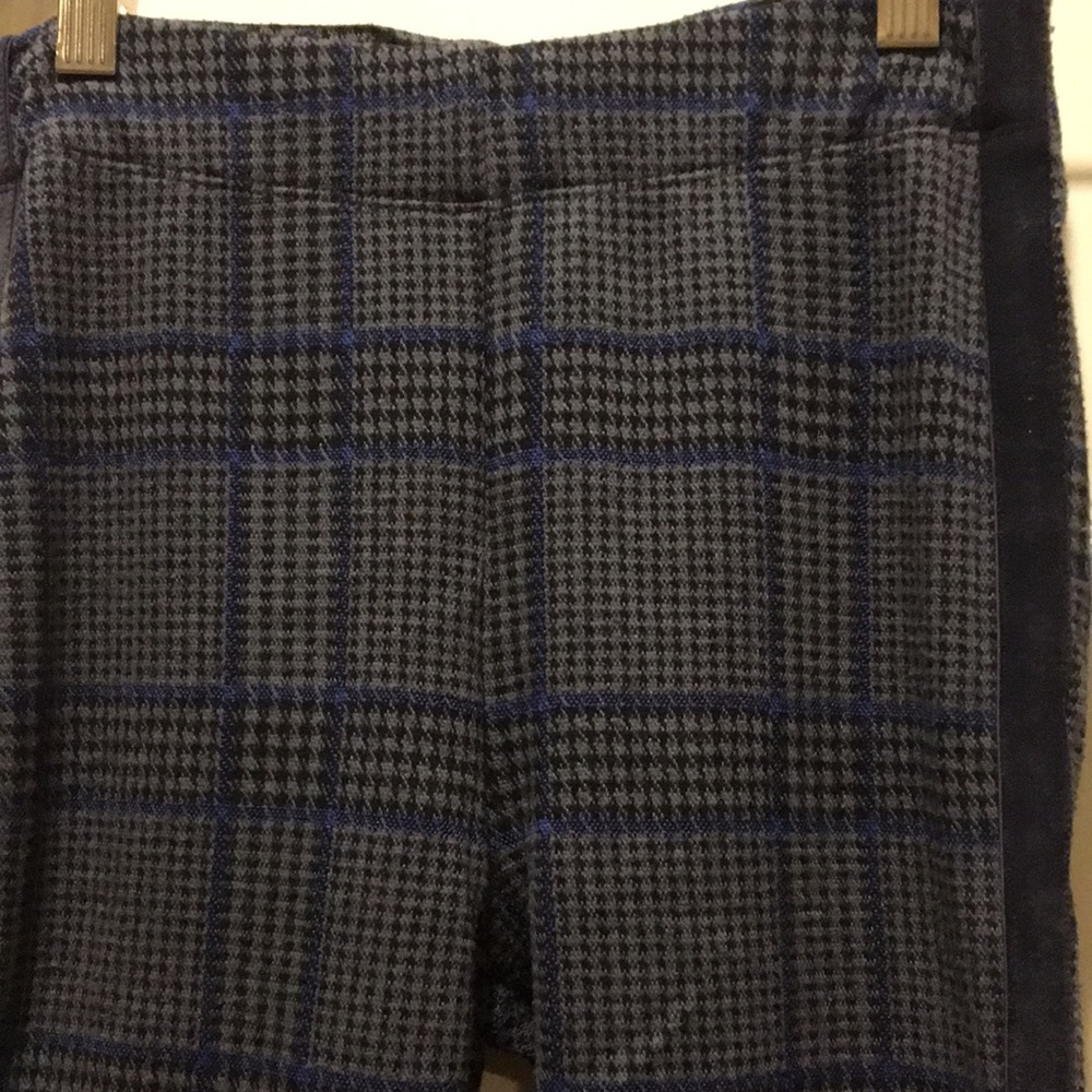 Abercrombie & Fitch pullOn plaid elastic waist blue velvet detail sides size XS